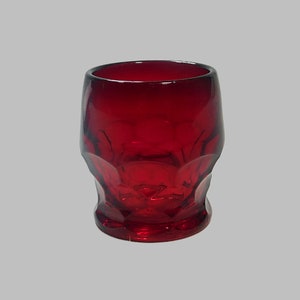 Vintage Viking Glass Ruby Red Georgian or Honeycomb Toothpick holder 2.25 in x 2 in