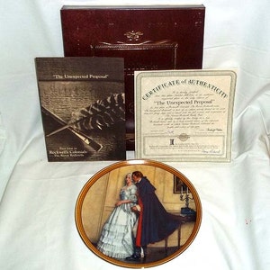 Knowles Norman Rockwell Collectors' Plate The Unexpected Proposal / Rockwell's Colonials / Limited and Numbered image 4