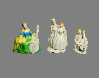 3 Vintage Made in Japan Porcelain Figurines - Colonial Style Men and Women