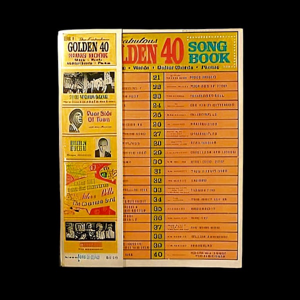Vintage 1960s Piano Song Book - The Fabulous Golden 40 Song Book - Music, Words, Guitar Chords, Photos