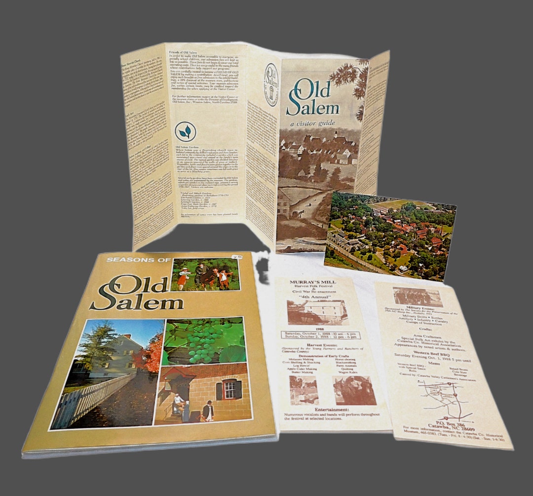 Vintage Souvenir Book - Visitor Guide Map - Postcard - From Old Salem ...