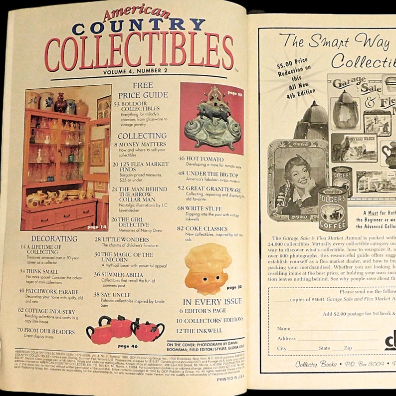 5 Vintage 1996 - 1997 American Country COLLECTIBLES Magazine ...