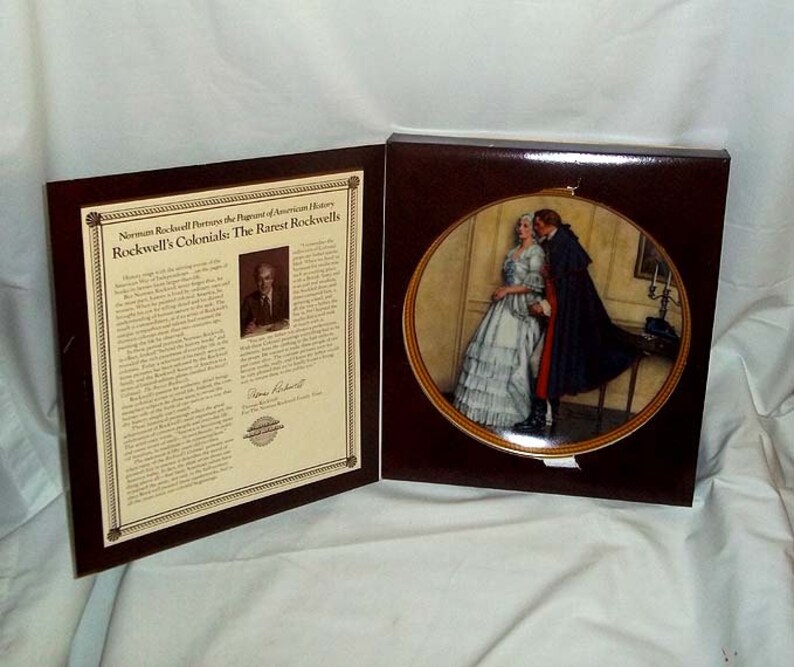 Knowles Norman Rockwell Collectors' Plate The Unexpected Proposal / Rockwell's Colonials / Limited and Numbered image 3