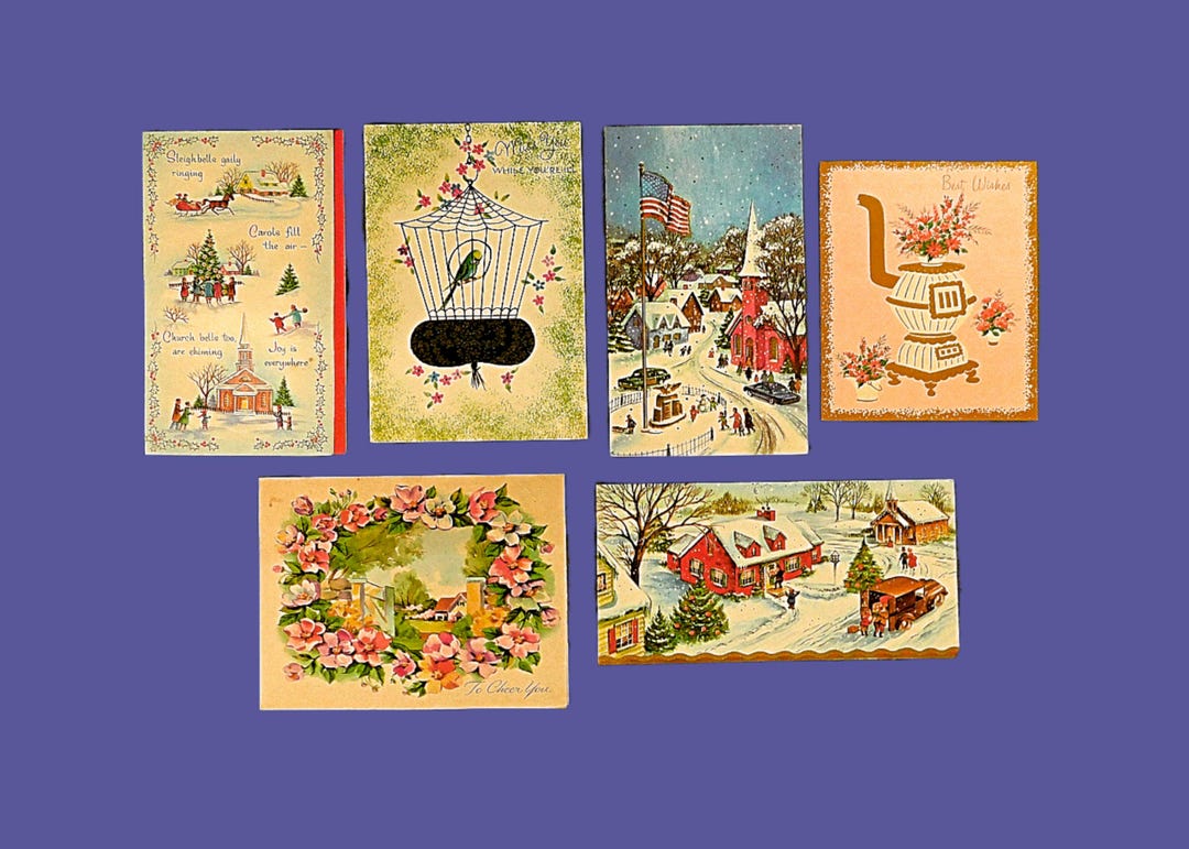 Collection of 6 Vintage Unused Greeting Cards From !940s-1950s ...