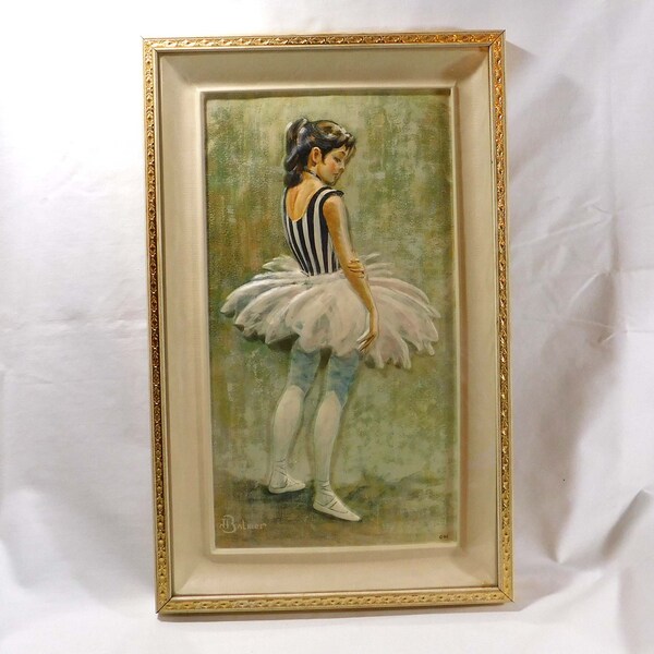 Original 3-D Vintage Dimension III Ballet Ballerina #7052 Picture by Metalcraft Corp.  - Ballerina in Classic Tutu