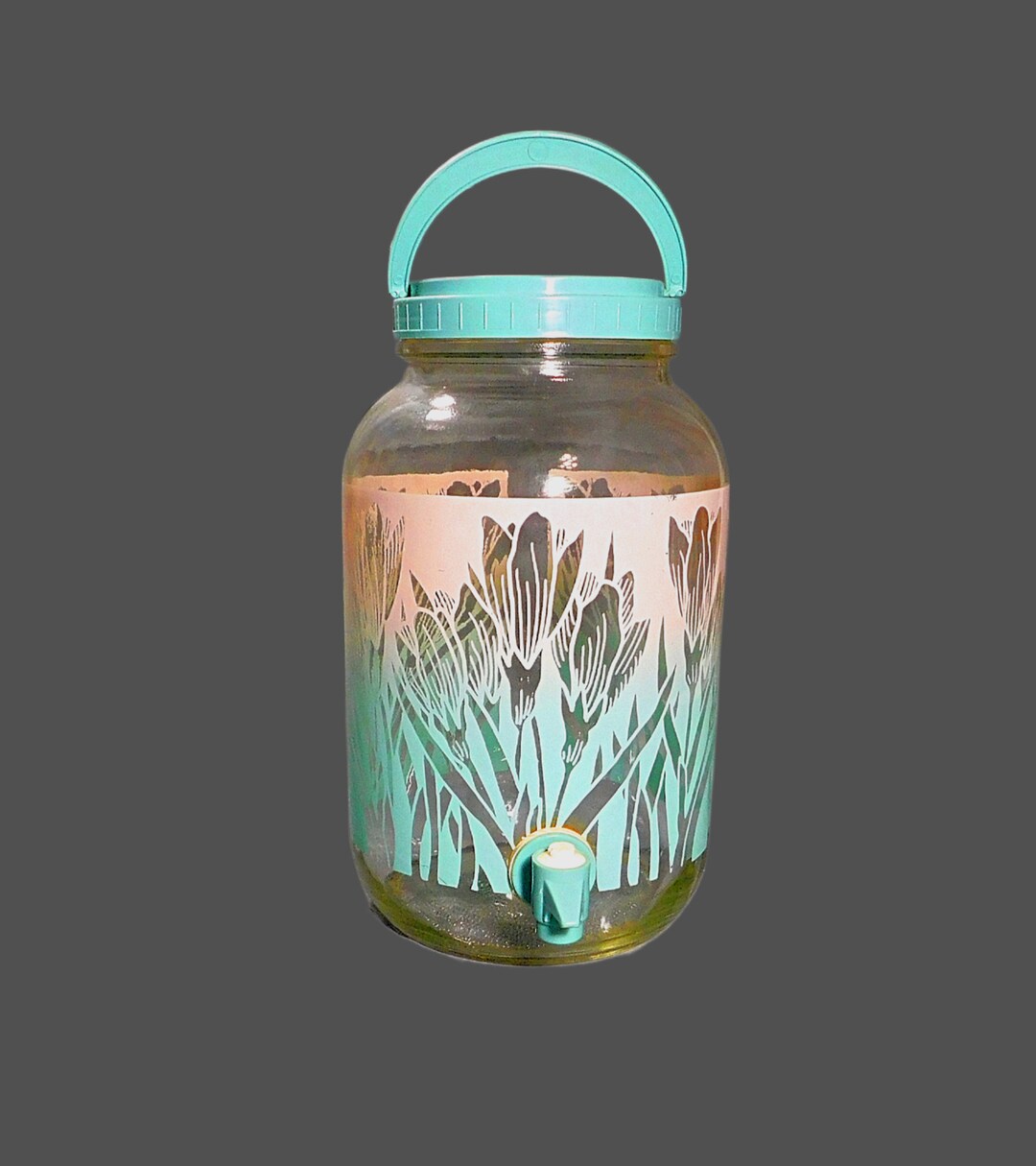 Vintage Glass Gallon Sun Tea Jar With Spigot or Bottom Spout Etsy