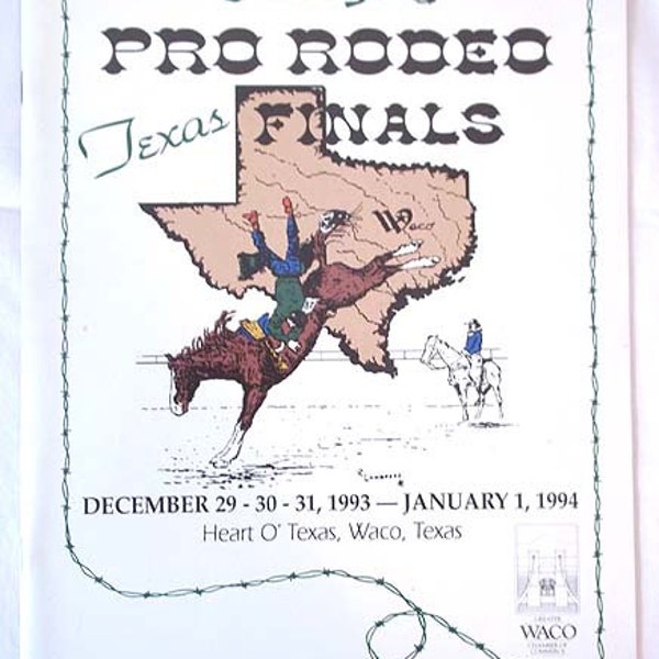 1993-94 Dodge Pro Rodeo Texas Finals Program Waco Texas