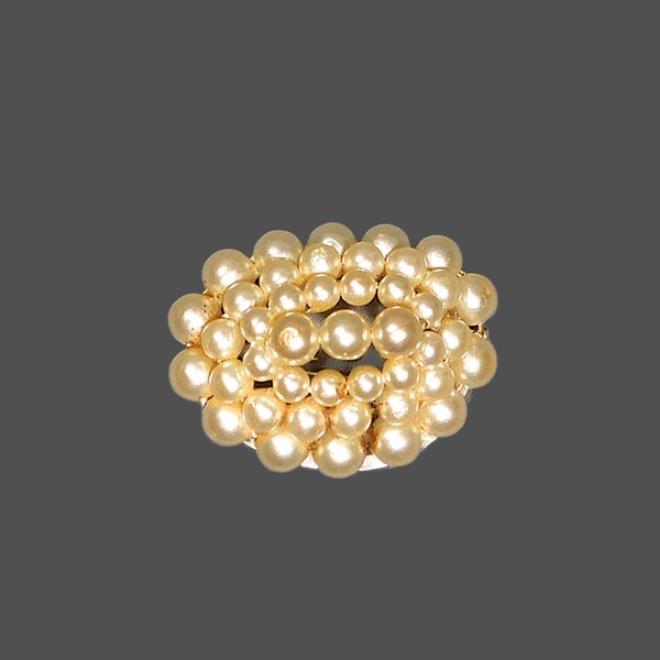 Vintage Mid Century 1950's Faux Pearl Brooch - Pin - Estate Jewelry