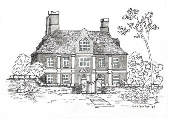 Original Art Pen And Ink Drawing Of Old Manor House Etsy Original Art Pen And Ink Drawing Of Old Manor House Etsy