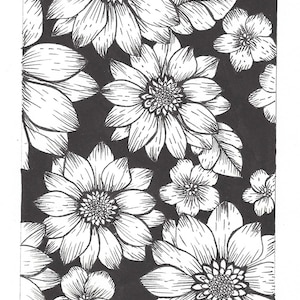 Original Pen & Ink Drawing on Archival Watercolor Paper - Botanical Drawing
