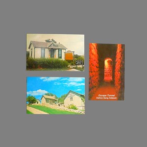 3 Vintage Postcards from Kansas - Dalton Gang Hideout & Museum Meade, Kansas
