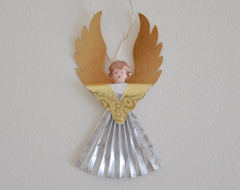 Foil Angel/ Christmas Ornament/ Vintage Style