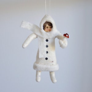 Spun Cotton Girl/ Christmas Ornament/ Vintage Style