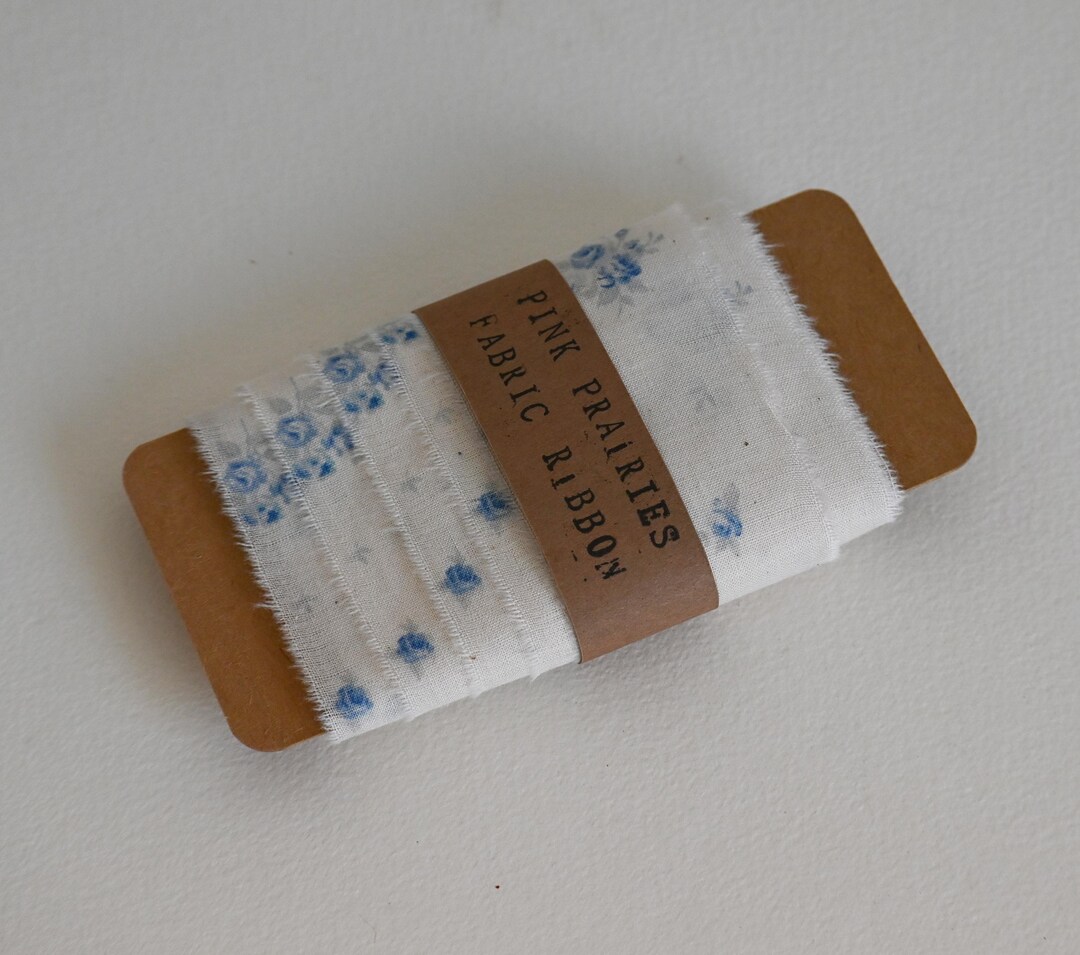 Hand Ribbions Fabric Ribbon/ Floral Cotton Fabric/ Hand Torn Fabric Ribbon/ Four ...