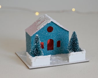 Casa Putz / Adorno navideño / Pueblo de invierno / Mini Putz