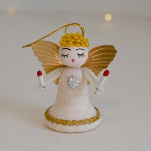 Spun Cotton Angel / Christmas Ornament / Retro Style Ornament