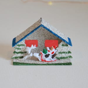 Putz Diorama House Christmas Ornament /Putz House / Christmas Ornament / Winter Village / Mini Putz