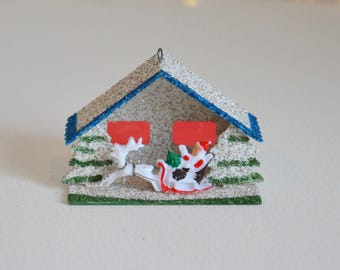 Adorno navideño de la casa diorama Putz / Casa Putz / Adorno navideño / Pueblo invernal / Mini Putz