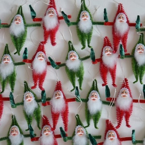 Nikolaus Ornamente / Chenille Ornamente / Weihnachtsschmuck / 2er Set / Retro Style
