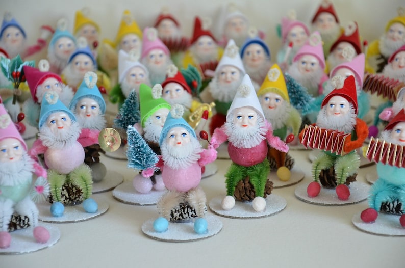 Vintage Style Elf Christmas Elf Spun Cotton Elf Retro Style Elf