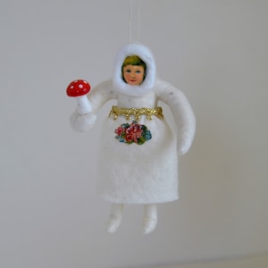 Spun Cotton Girl/ Christmas Ornament/ Vintage Style / Girl