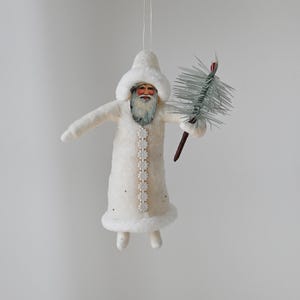 Spun Cotton Santa/ Christmas Ornament/ Antique Style