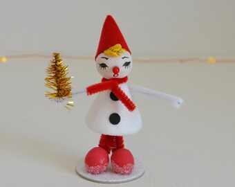 Vintage Style Elf / Christmas Elf / Spun Cotton Elf / Retro Style Elf