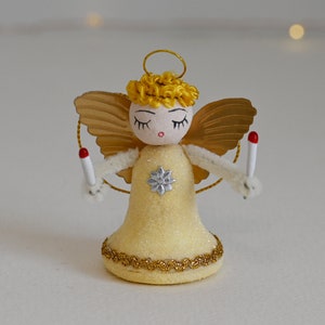 Spun Cotton Angel / Christmas Ornament / Retro Style Ornament