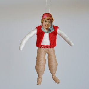 Spun Cotton/ Christmas Ornament/ Vintage Style/ Oriental Boy