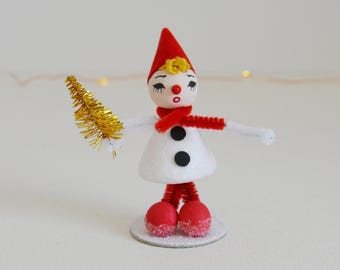 Vintage Style Elf / Christmas Elf / Spun Cotton Elf / Retro Style Elf