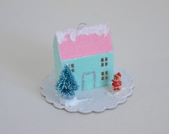 Putz House / Christmas Ornament / Winter Village / Mini Putz