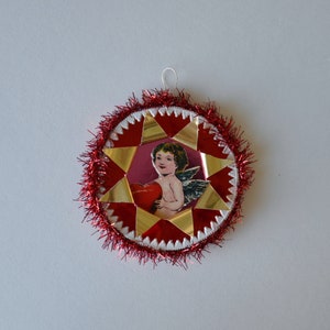 Foil Ornament/ Valintine Ornament/ Vintage Style/ German Foil