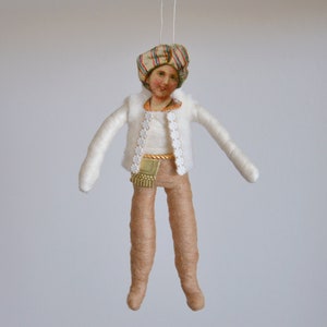 Spun Cotton/ Christmas Ornament/ Vintage Style/ Oriental Boy