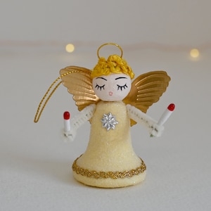 Spun Cotton Angel / Christmas Ornament / Retro Style Ornament