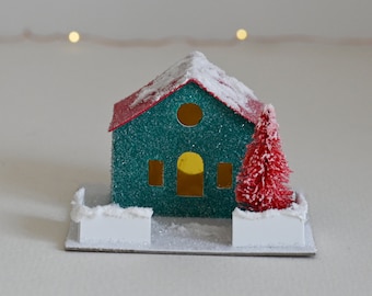 Casa Putz / Adorno navideño / Pueblo de invierno / Mini Putz