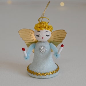 Spun Cotton Angel / Christmas Ornament / Retro Style Ornament