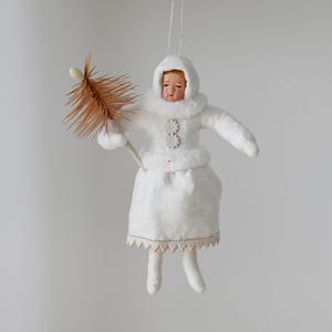 Spun Cotton Girl/ Christmas Ornament/ Antique Style