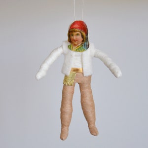 Spun Cotton/ Christmas Ornament/ Vintage Style/ Oriental Boy