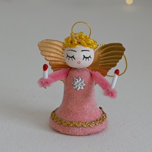 Spun Cotton Angel / Christmas Ornament / Retro Style Ornament