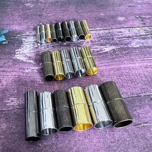 Gold Bronze Gunmetal Silver Magnetic Jewelry Clasp End Cap Closure Choose 2mm 3mm 4mm 5mm 6mm 7mm 8mm Hole for Rope Bracelet Necklace crafts