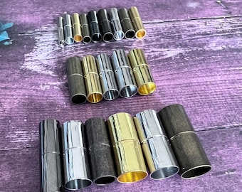 Gold Bronze Gunmetal Silver Magnetic Jewelry Clasp End Cap Closure Choose 2mm 3mm 4mm 5mm 6mm 7mm 8mm Hole for Rope Bracelet Necklace crafts