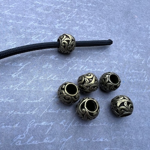 Ornate Floral Spacer Beads for Paracord Bracelets big hole 5.5mm great for use with 550 Paracord European Survival Bracelet Accessory