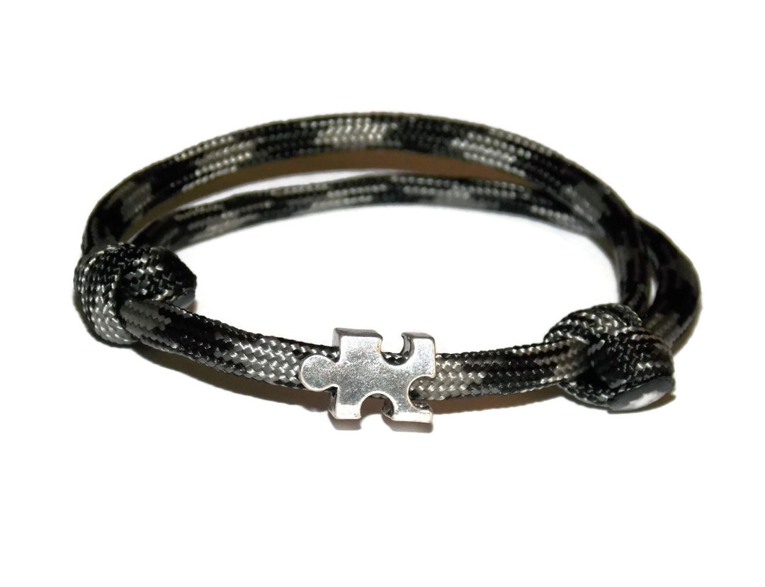 Autism Awareness Puzzle Piece Bead Adjustable Slider Bracelet Aspergers ...