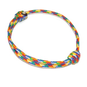 Autism Awareness Ribbon Color Mix Slider Bracelet Simple Rope Classic Mens Style Minimalist Rope 4.5mm Diameter 550 Paracord Rope Men