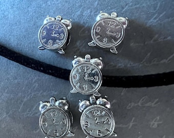Clock Beads  5mm diameter hole big hole metal beads for European bracelets pens braided paracord accessories etc