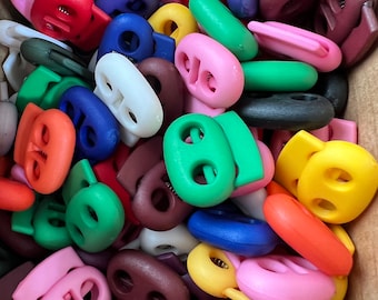 5mm 2 Hole Cord Locks Double Hole Cord Lock  Drawstring Bags, Jackets, Masks, Coats, Shoes, Laces, Craft Supply