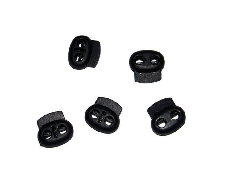 Small Double Hole Cord Lock Black Spring Locks 4mm Hole Etsy