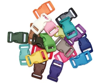 5/8" Webbing Slot Plastic Buckles for Paracord Bracelets - 20 Color Selection - Contoured Large Buckle for 550 Cord - High Quality