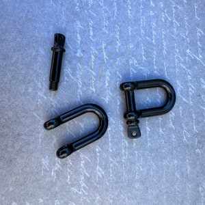 Black Metal U Bolt Shackle Paracord Bracelet Making - Screw open and closed - Parachute Cord u bolt