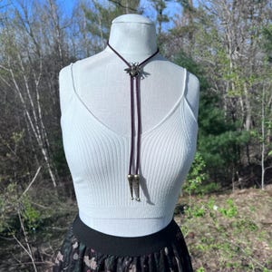 Bumble Bee Bolo Neck Tie Cord Options Leather and Vegan Alternatives with Southwest Unisex Pride Jewelry Insect Bug Bronze Color